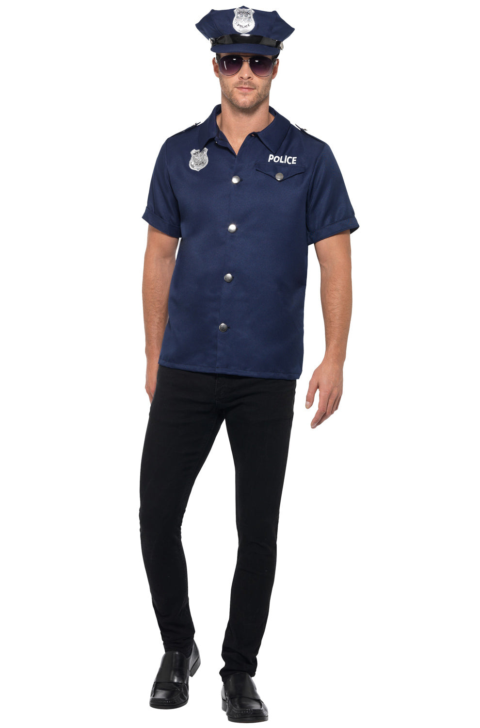 US Cop Costume Adult Navy Large