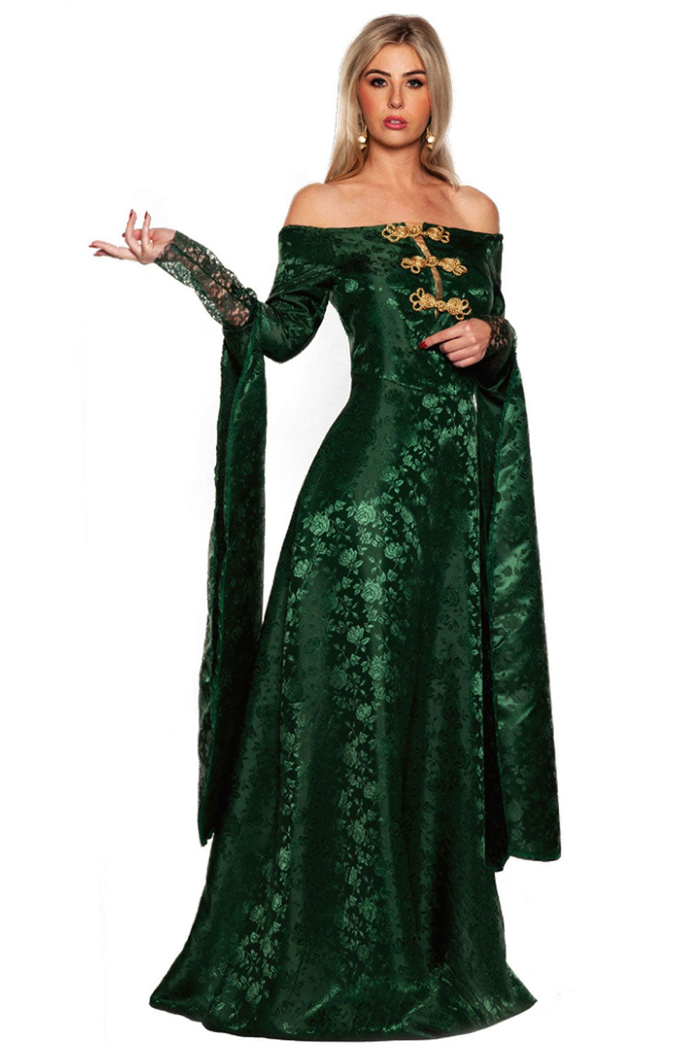long dress costumes Renaissance Queen Adult Costume Large Size:Adult | 46|W Handmade Whimsical Black Dress Available In Green.3 Piece Cotton Midi Dresses