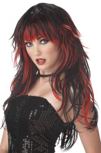 Tempting Tresses Costume Wig - Red/Black