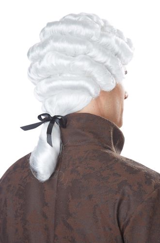 Colonial Man Costume Wig - White