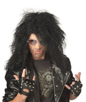 Heavy Metal Rocker Costume Wig - Black