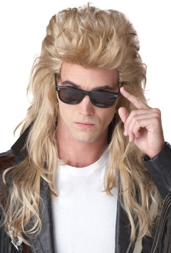 80's Rock Mullet Costume Wig (Blonde)