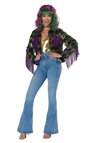 Mardi Gras Fringe Jacket Adult Costume