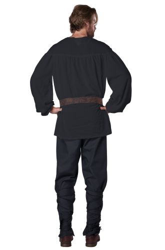 Renaissance Peasant Shirt Adult Costume (Black)