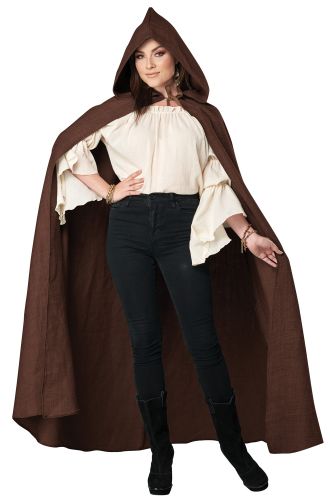 Hooded Cloak Adult Costume (Brown)