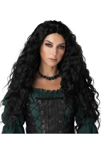 Renaissance Maiden Adult Wig (Black)