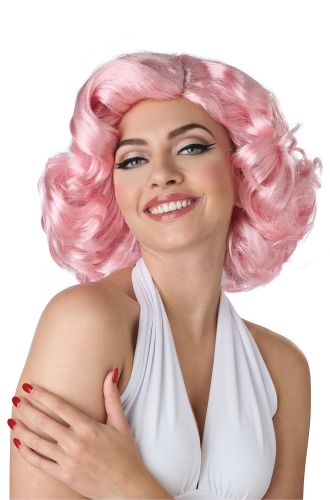 Hollywood Glamour Adult Wig (Pink)