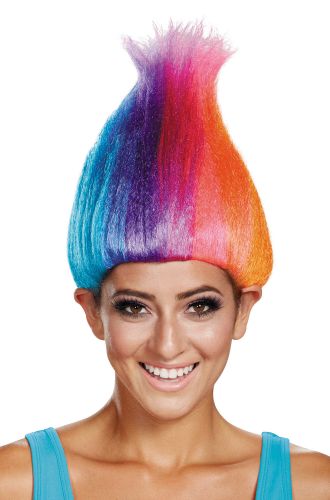 Rainbow Licensed Adult Troll Wig