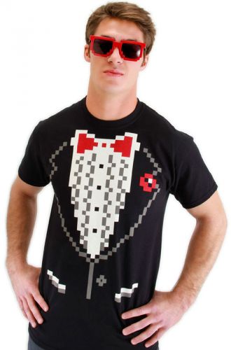 Pixel-8 Tuxedo Shirt Adult Costume (S/M)