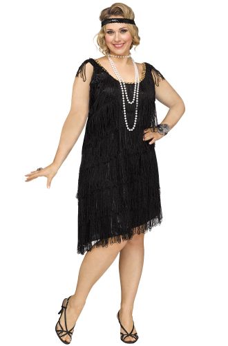 Shimmery Flapper Plus Size Costume (Black)