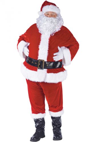 Complete Velour Santa Suit Adult Costume