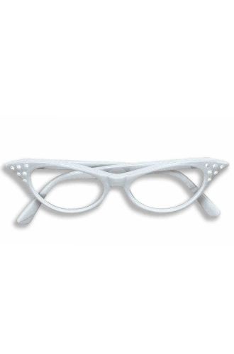 50's Rhinestone Glasses (White)