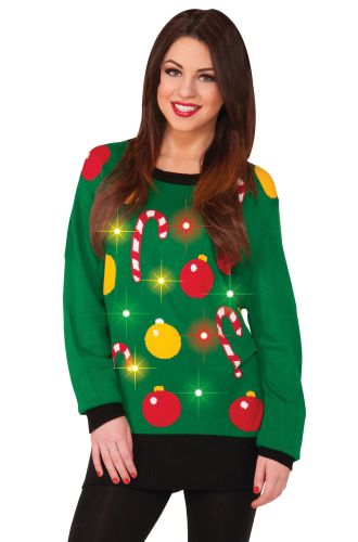 Light Up Christmas Sweater Adult Costume (M)