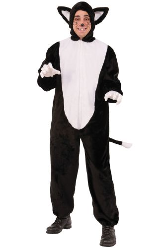 Plush Black Cat Mascot Adult Costume