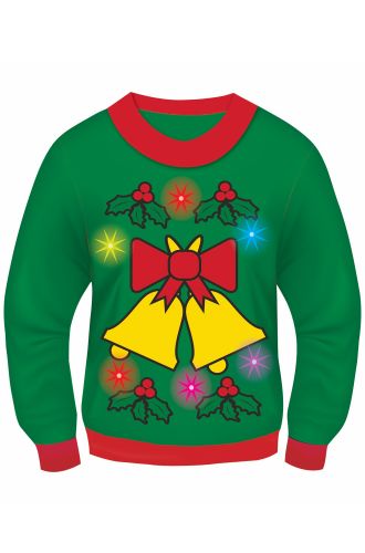 Holly Light Up Sweater Adult Costume (Large)