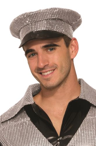 Sequin Officer Hat (Silver)