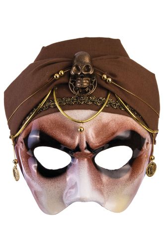 Male Fortune Teller Mask with Scarf (Brown)