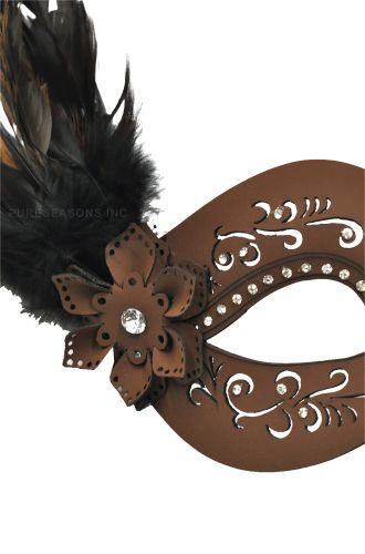 Feathered Divinity Masquerade Mask (Brown)