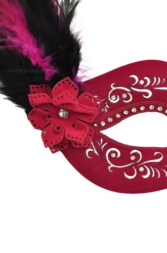 Feathered Divinity Masquerade Mask (Hot Pink)