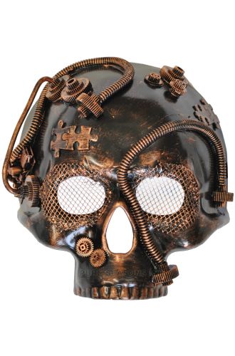 Steampunk Robot Skull Mask (Bronze)