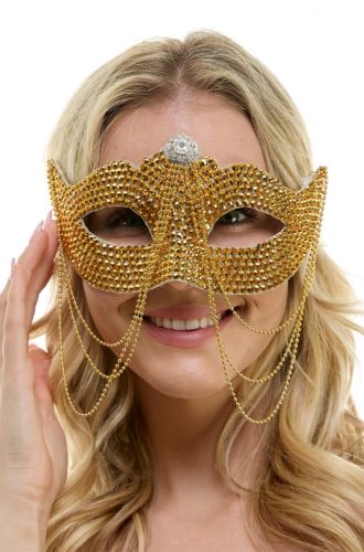 Golden Jewel Masquerade Mask