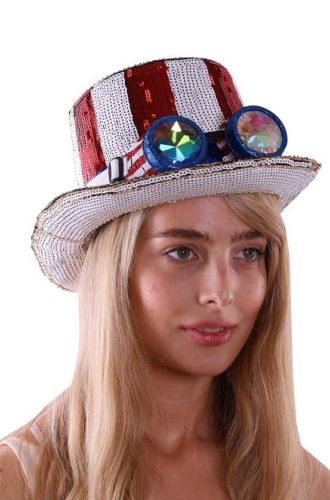 Patriotic Sequin Top Hat