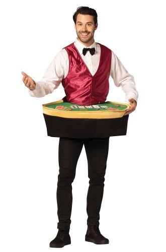 Poker Dealer with Table Adult Costume