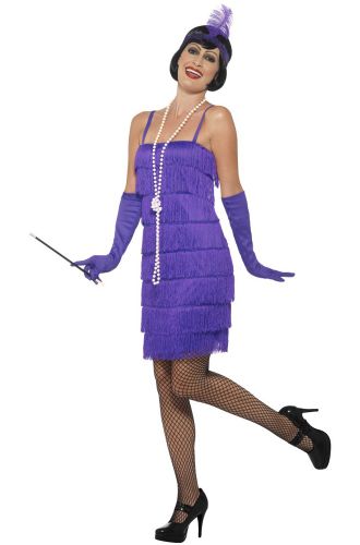 Short Flapper Dress Adult Costume (Purple)