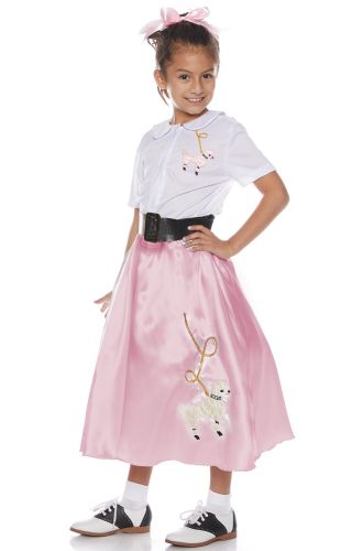 Pretty Pink Poodle Skirt Set Child Costume