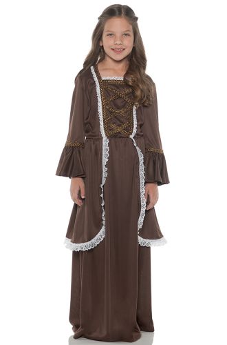 Colonial Girl Brown Child Costume