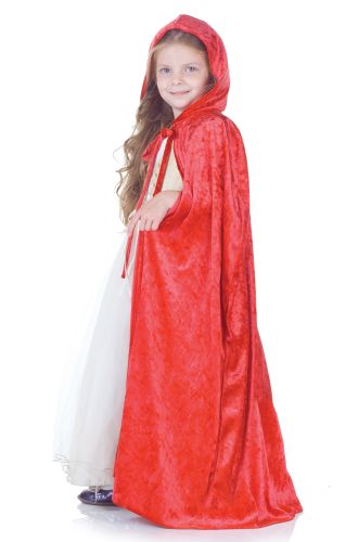 Red Panne Costume Cape