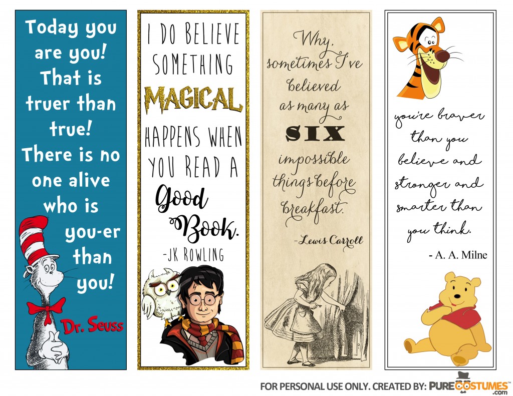 free printable bookmarks for raad pure costumes blog