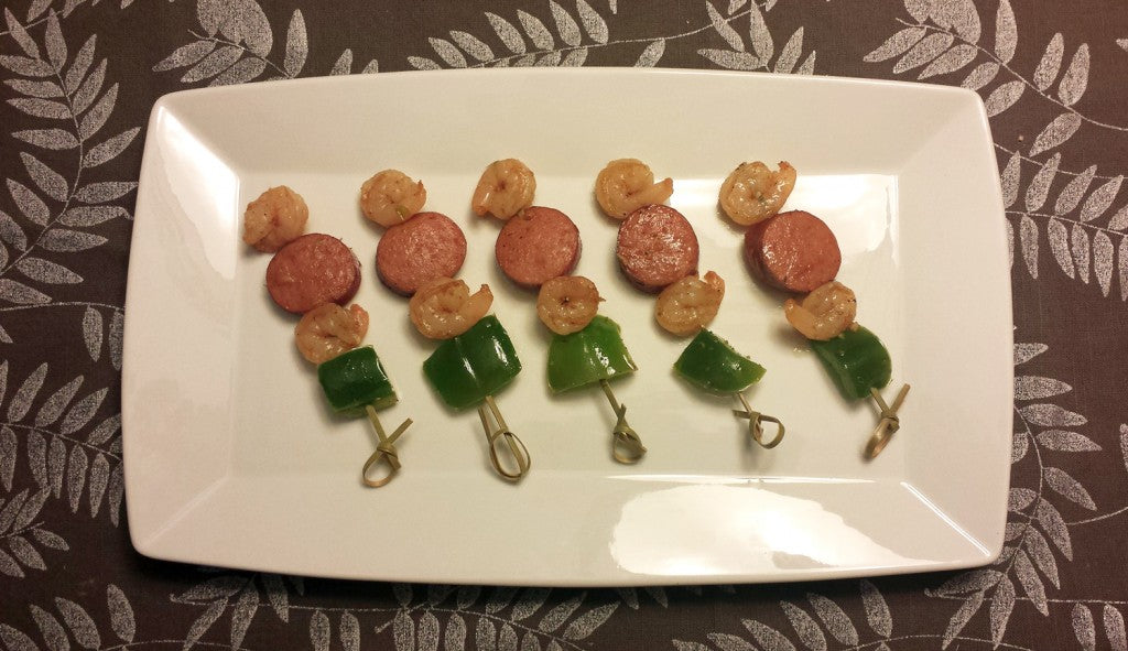 DIY Mardi Gras Series: Sausage and Shrimp Skewers Recipe
