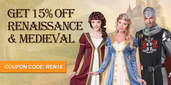 3 Days Only - 15% Off Renaissance Costumes