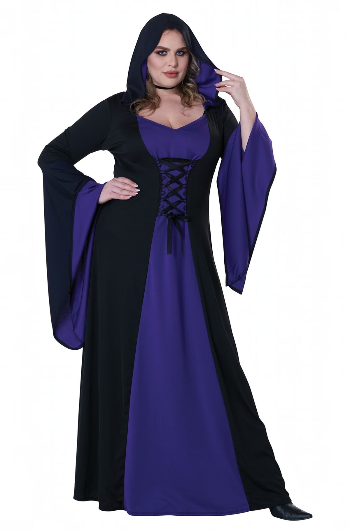 Deluxe Hooded Robe Plus Size Costume (Purple)
