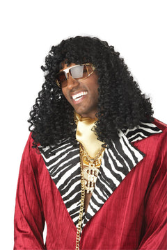 Super Pimp Costume Wig - Black