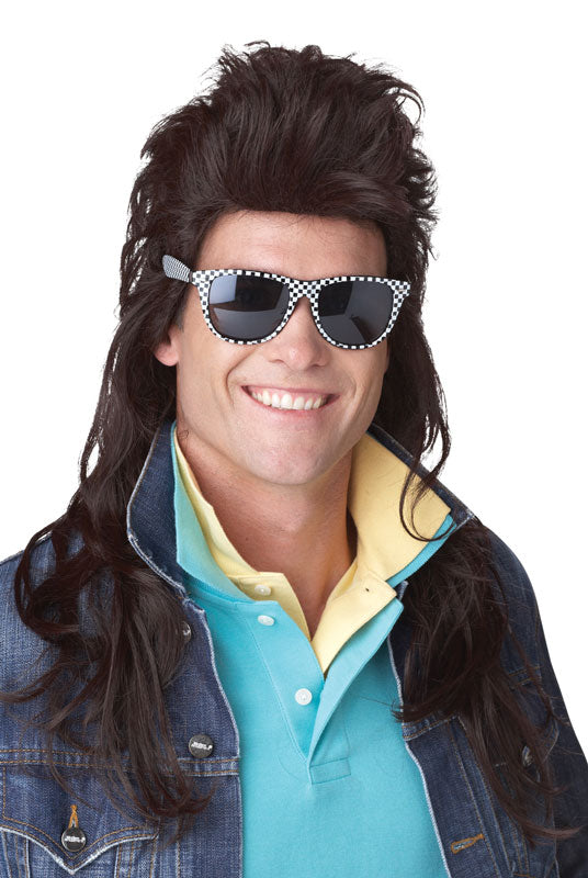 80's Rock Mullet Costume Wig (Brown)