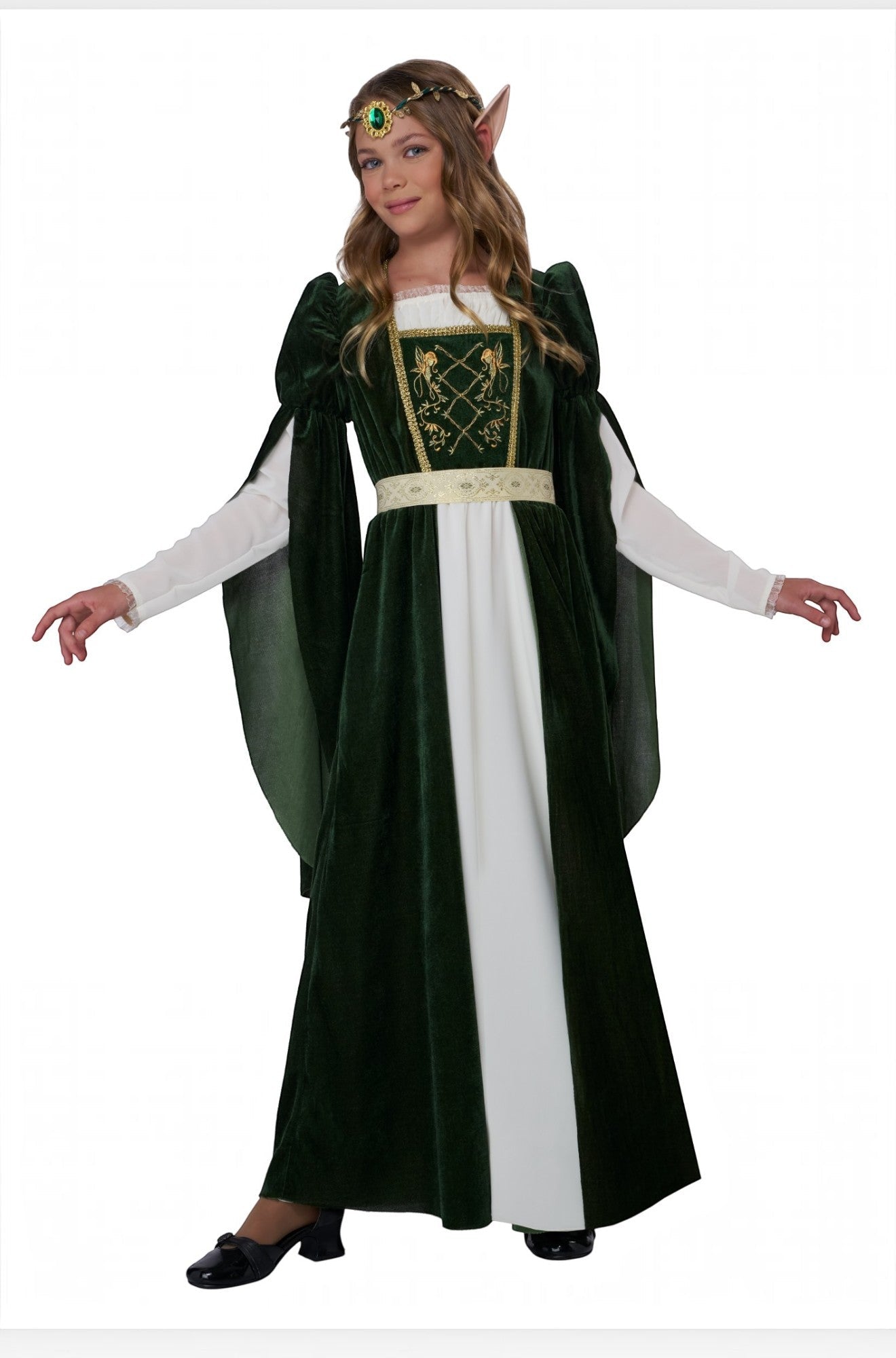 Elven Renaissance Princess Child Costume (Green)