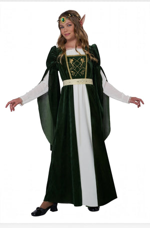 Elven Renaissance Princess Child Costume (Green)