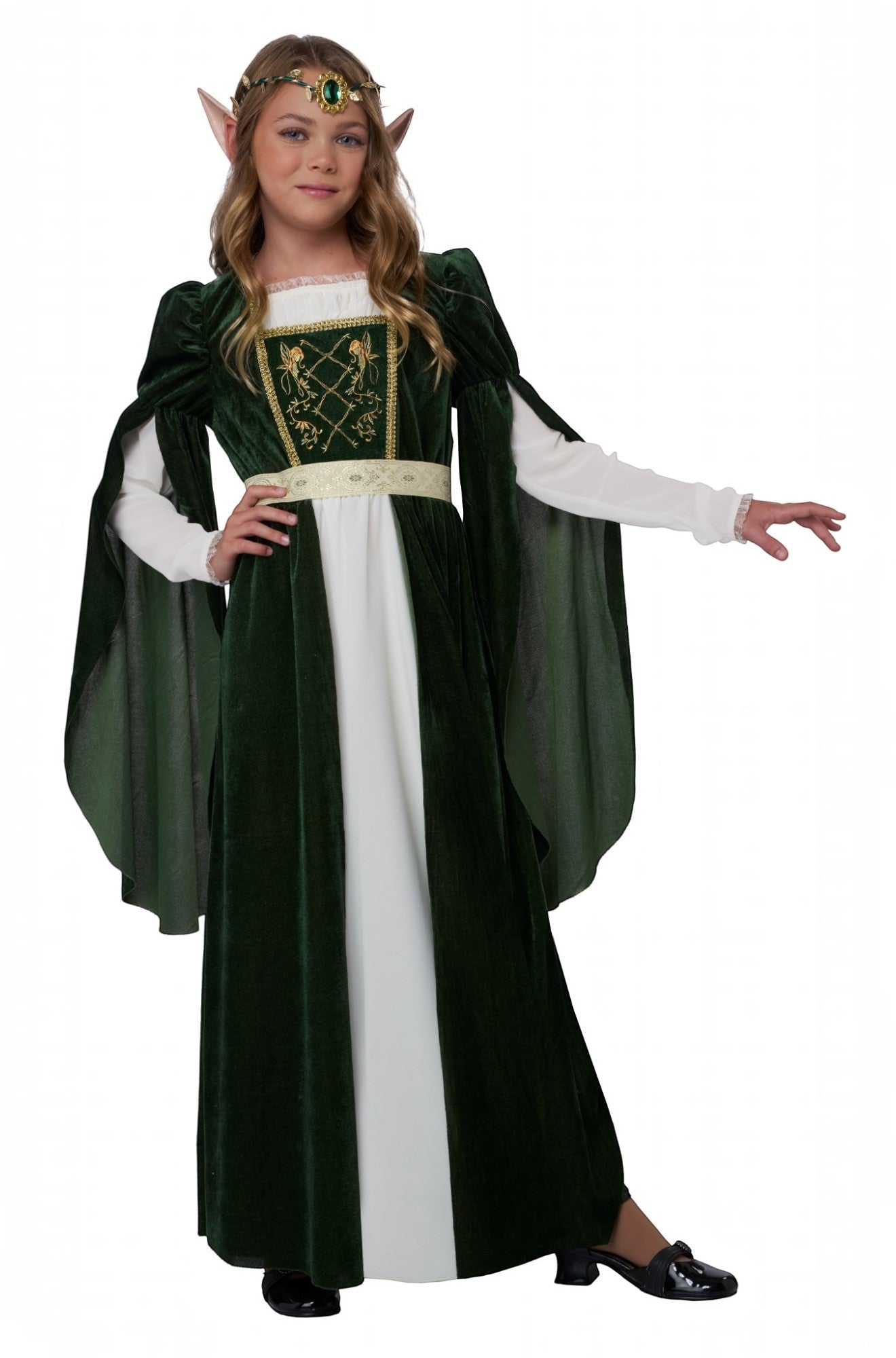 Elven Renaissance Princess Child Costume (Green)
