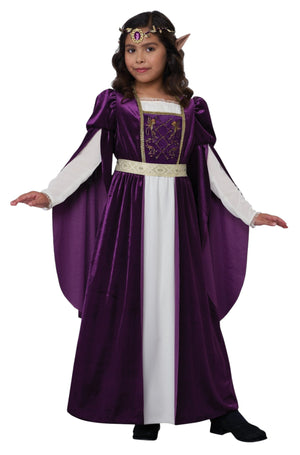 Elven Renaissance Princess Child Costume (Purple)
