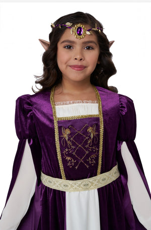 Elven Renaissance Princess Child Costume (Purple)