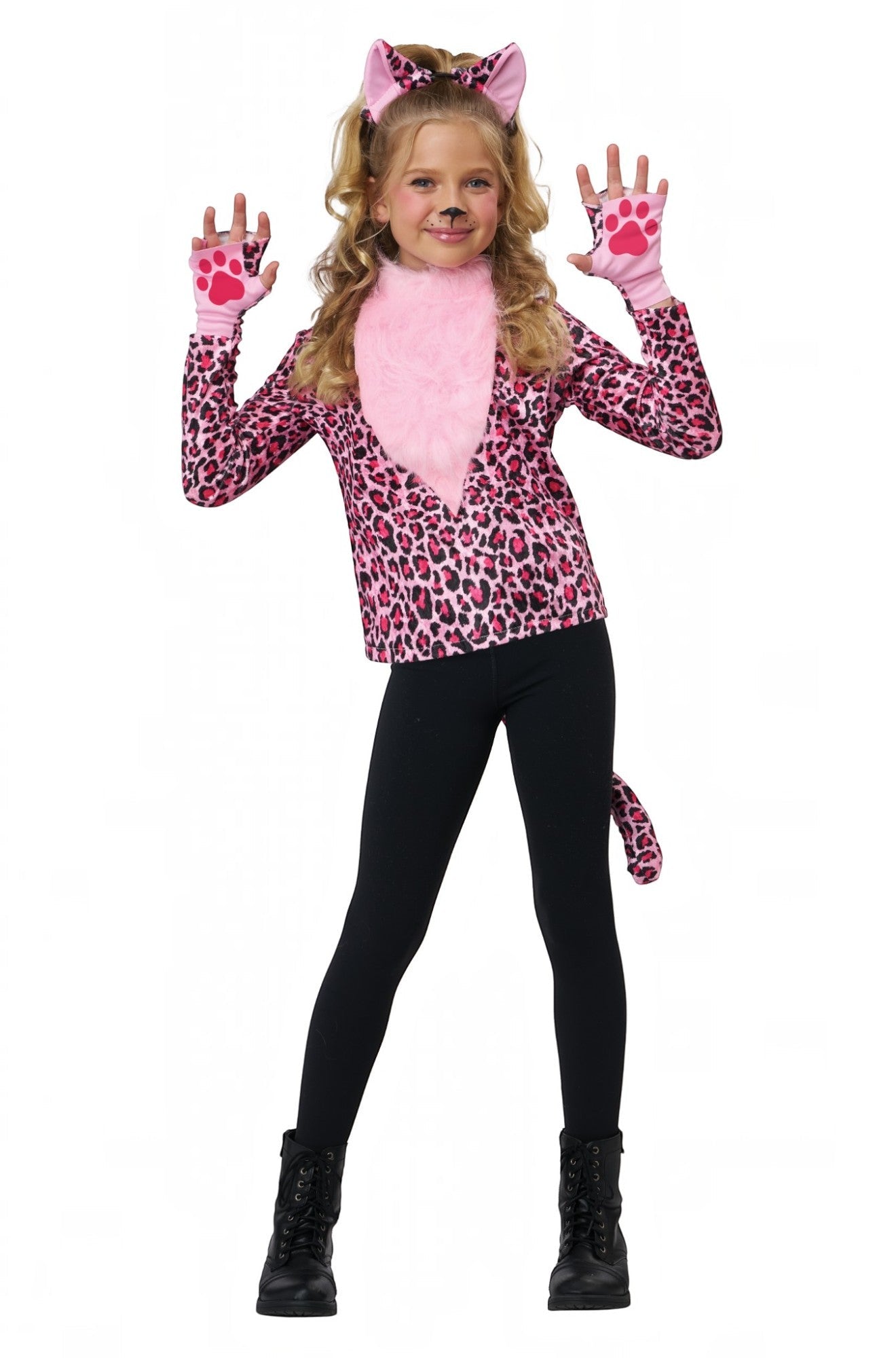 Pink Leopard Child Costume Dress-Up Set