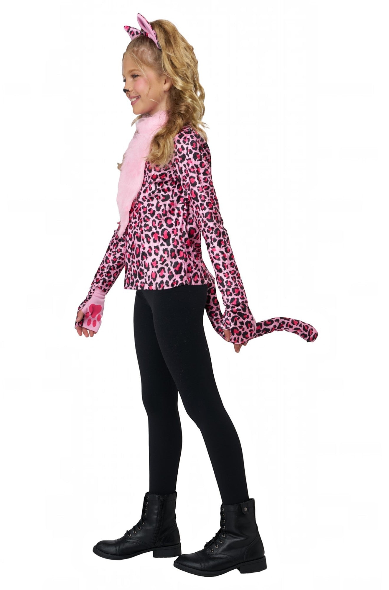 Pink Leopard Child Costume Dress-Up Set