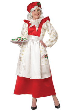 Mrs. Claus Pinafore Dress with Apron Adult Costume