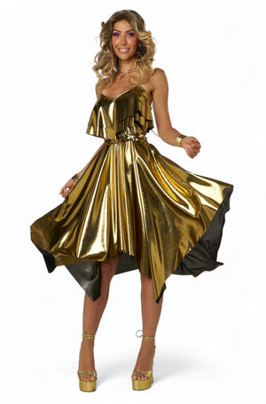 Gold 70's Disco Dress Adult Costume