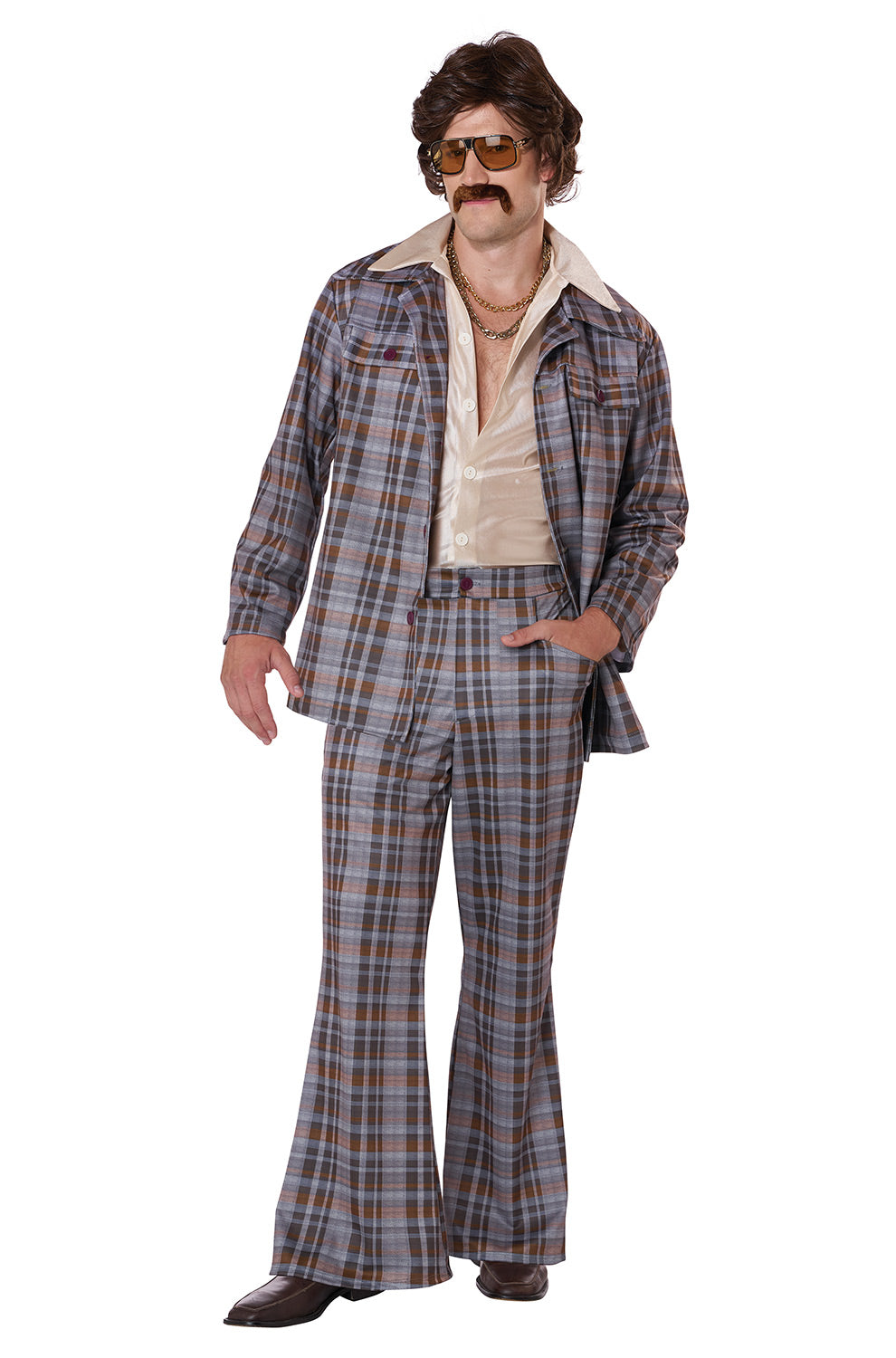 70s Plaid Stallion Leisure Suit Adult Costume