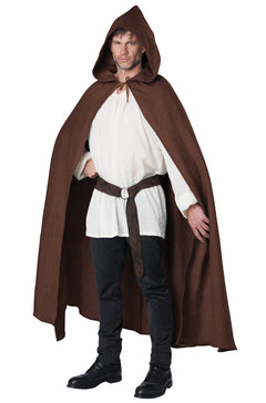 Hooded Cloak Adult Costume (Brown)