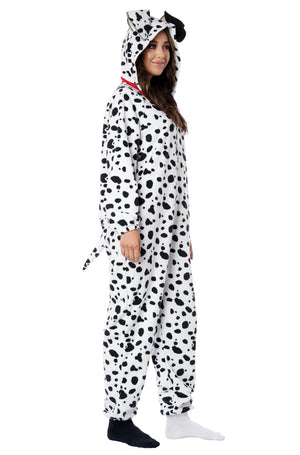 Dalmatian Fleece Jumpsuit Adult Costume