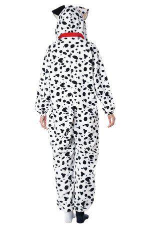 Dalmatian Fleece Jumpsuit Adult Costume